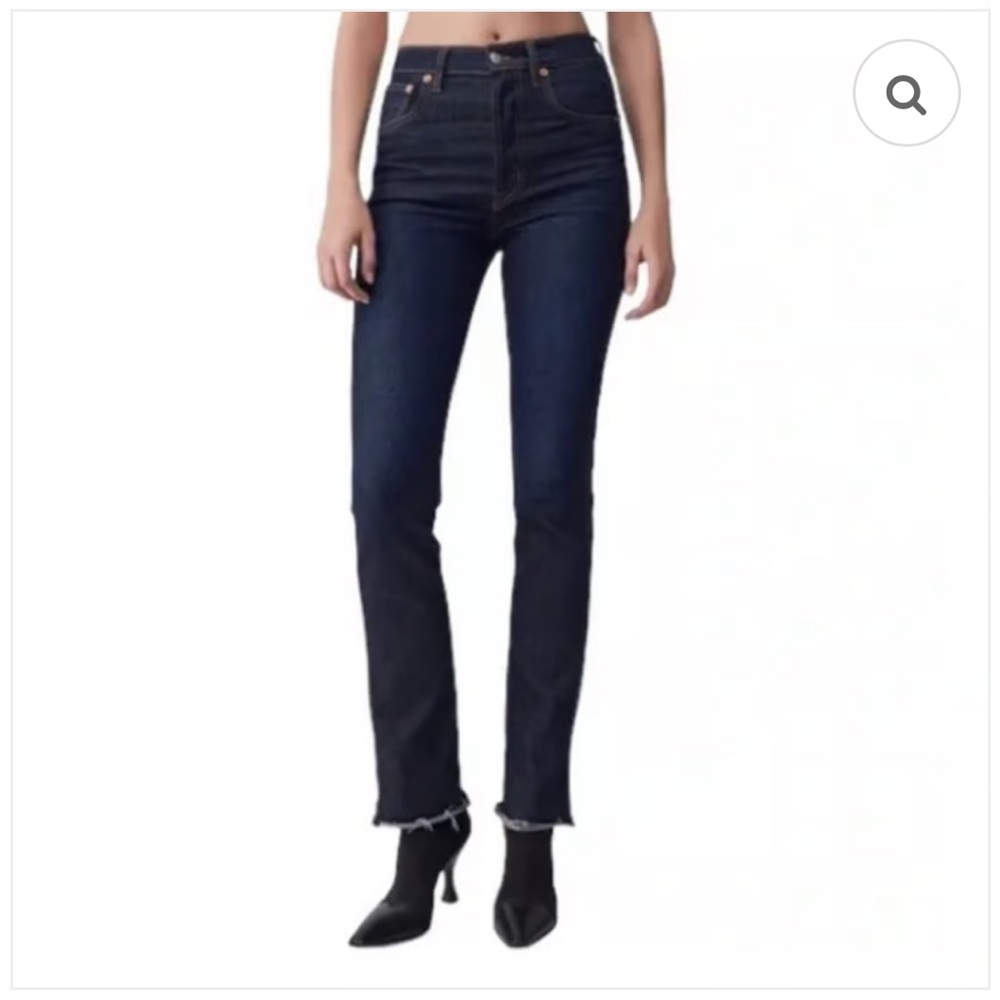 Re/Done Women's High Rise Jeans - Dark Blue